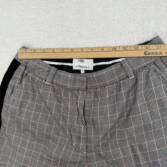 3.1 Phillip Lim Houndstooth Plaid Jogger Pants 8 Gray Black Stretch Wool Blend - Picture 9 of 16